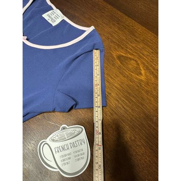 Y2K Coquette Feminine Dainty Soft Crop Top Women XL Stretch Bow Pastel Grunge - Picture 6 of 8